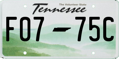 TN license plate F0775C