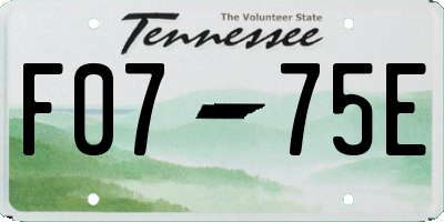 TN license plate F0775E