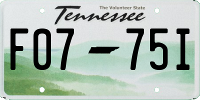 TN license plate F0775I