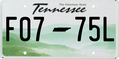 TN license plate F0775L