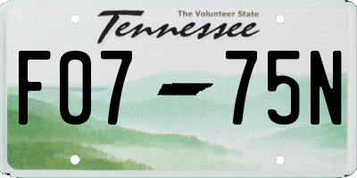 TN license plate F0775N