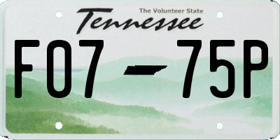 TN license plate F0775P