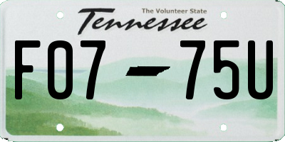 TN license plate F0775U