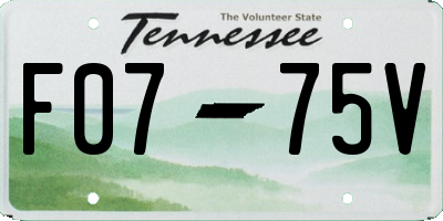 TN license plate F0775V