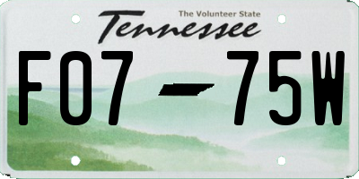 TN license plate F0775W