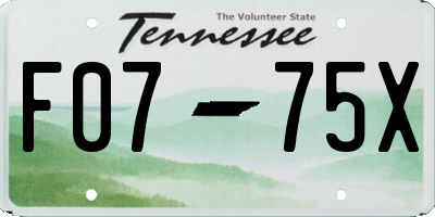TN license plate F0775X