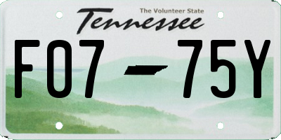 TN license plate F0775Y