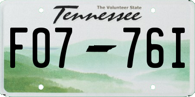 TN license plate F0776I
