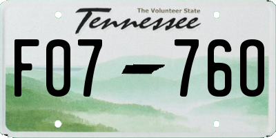 TN license plate F0776O
