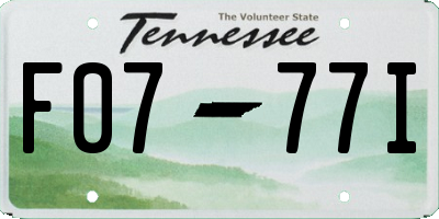 TN license plate F0777I