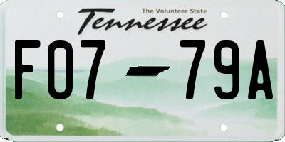 TN license plate F0779A