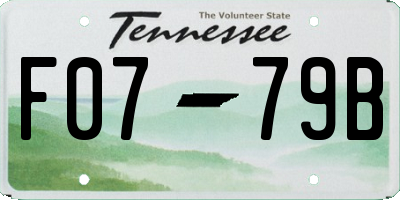 TN license plate F0779B