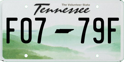 TN license plate F0779F