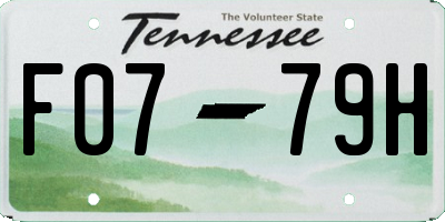 TN license plate F0779H