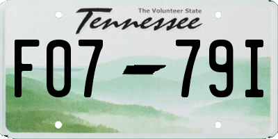 TN license plate F0779I