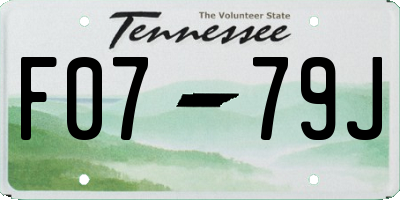 TN license plate F0779J
