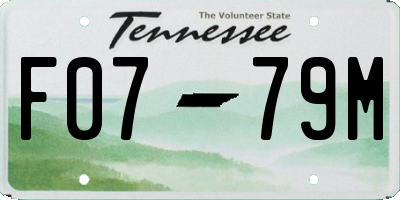 TN license plate F0779M