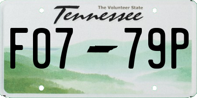 TN license plate F0779P
