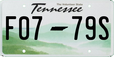 TN license plate F0779S