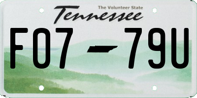 TN license plate F0779U