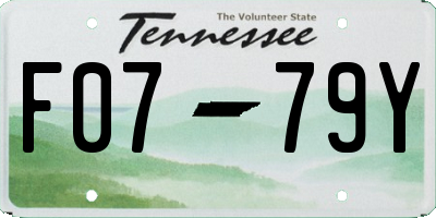 TN license plate F0779Y