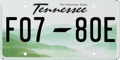 TN license plate F0780E