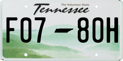 TN license plate F0780H
