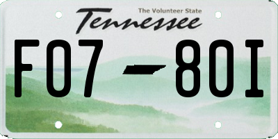 TN license plate F0780I