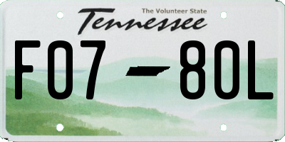 TN license plate F0780L