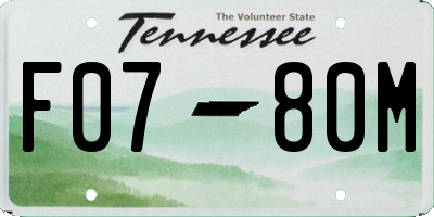 TN license plate F0780M