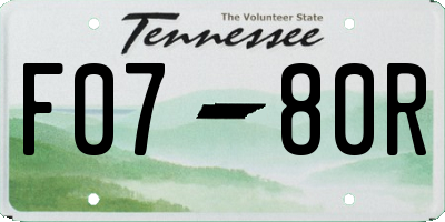 TN license plate F0780R
