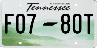 TN license plate F0780T