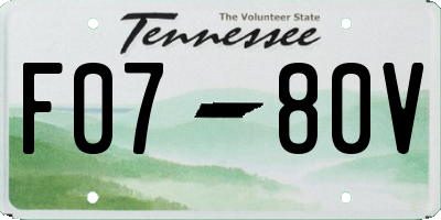 TN license plate F0780V