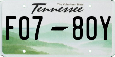 TN license plate F0780Y