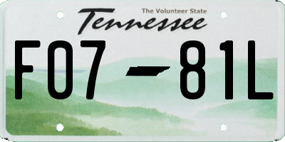 TN license plate F0781L