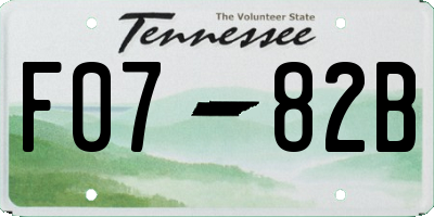 TN license plate F0782B