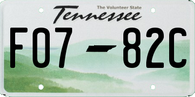 TN license plate F0782C