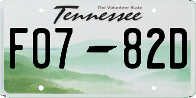 TN license plate F0782D