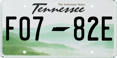 TN license plate F0782E