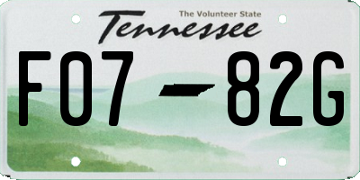 TN license plate F0782G