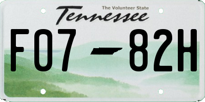 TN license plate F0782H