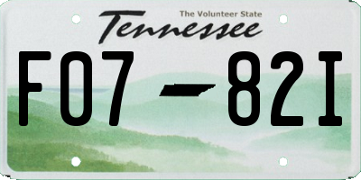 TN license plate F0782I