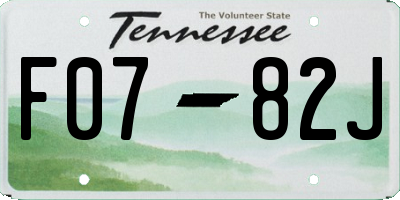 TN license plate F0782J