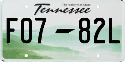 TN license plate F0782L
