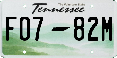 TN license plate F0782M