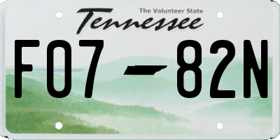TN license plate F0782N