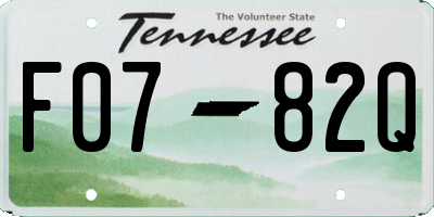 TN license plate F0782Q