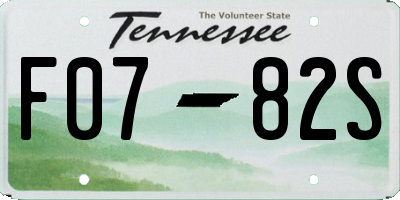 TN license plate F0782S