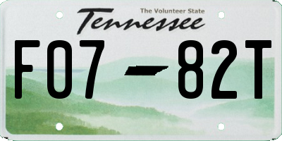 TN license plate F0782T