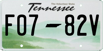 TN license plate F0782V